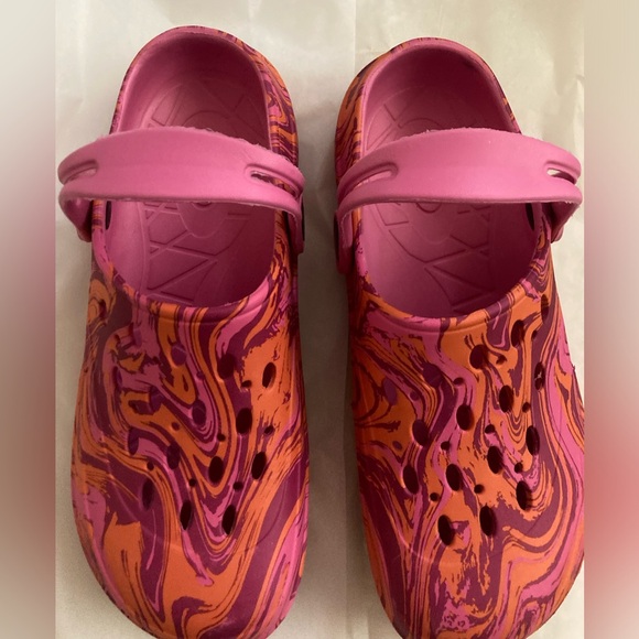 Pink orange swirls clogs sandals sz 9 - Picture 3 of 10